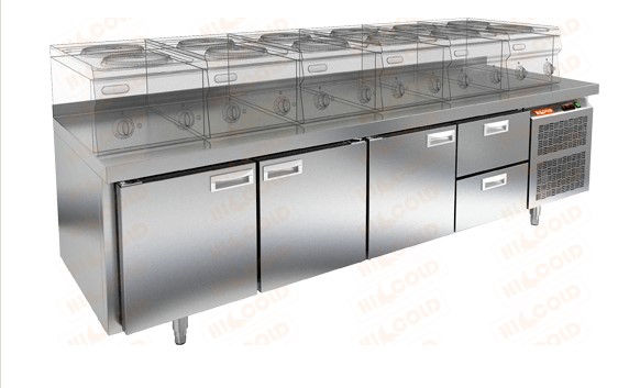 Стол морозильный под тепловое оборудование HICOLD GN 1112/BT LT (-18...-10 °С)